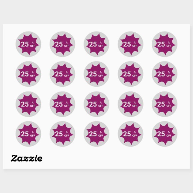 Small Business 25% OFF Promotional  Classic Round Sticker (Sheet)