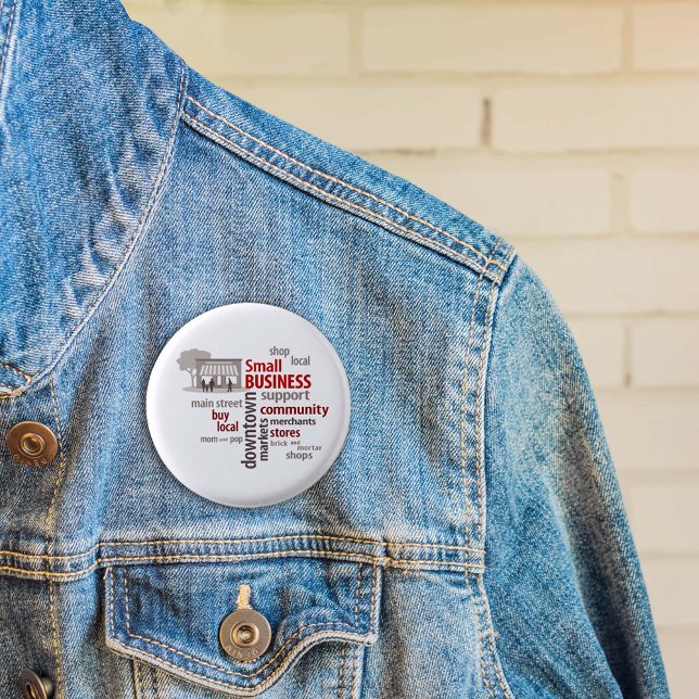 Small Business 3 Cm Round Badge (Celebrate Small Business, community merchants, main street shops and downtown markets.)