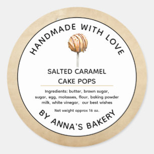Small Business Baked Goods Cake Pops Classic Round Sticker