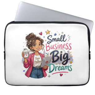 Small Business Big Dreams Entrepreneurial Girl Laptop Sleeve