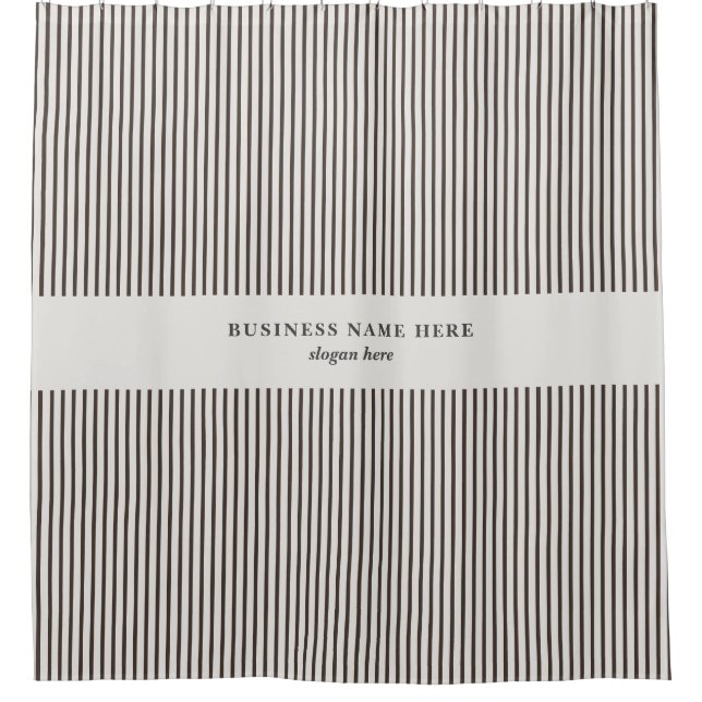 Small Business Brown Striped Modern  Shower Curtain (Front)