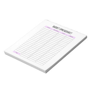 Small Business Budget Spreadsheet Planner Notepad
