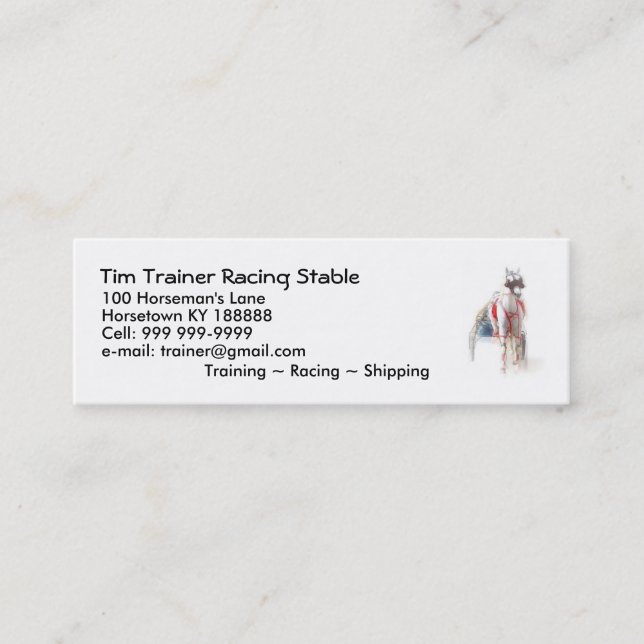 Small Business Cards for Horse Trainers (Front)
