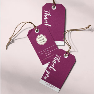 Small Business Clothing Burgundy Price Tags