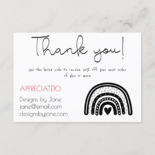 Small Business Coupon Black Rainbow Insert Card