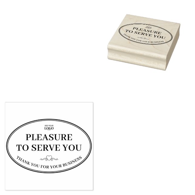 Small Business Custom Logo Oval Branding Rubber Stamp (Stamped)