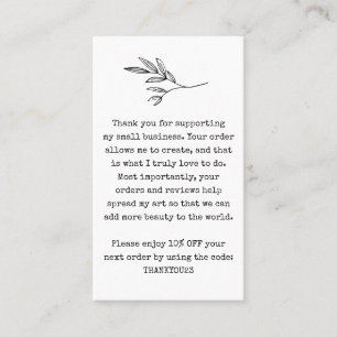 Small Business Customer Discount Coupon Card