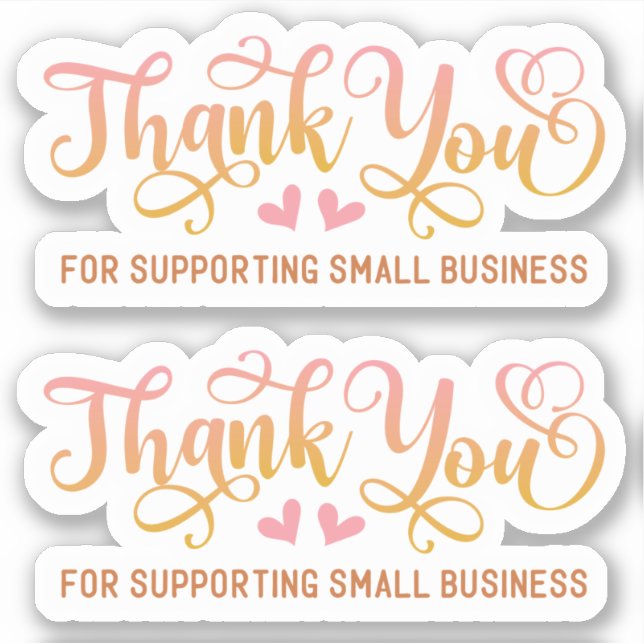 Small Business Cute Pink Thank You (Front)