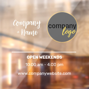 SMALL BUSINESS DECAL TRADING HOURS LOGO BRANDING 