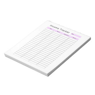 Small Business Income Tracker Planner Notepad