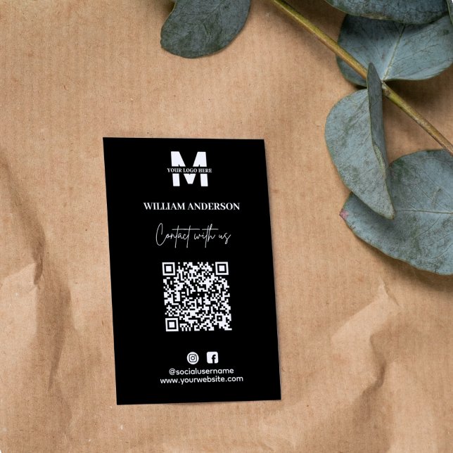Small Business Instagram Facebook QR Code Black Card (Creator Uploaded)