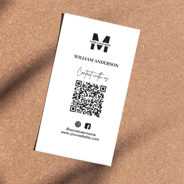Small Business Instagram Facebook QR Code Modern Enclosure Card (Creator Uploaded)