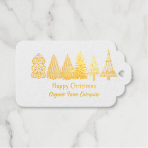 Small Business Logo Christmas Trees Metallic Print Gift Tags