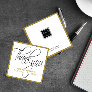 Small Business Logo Company Name Thank You   Card