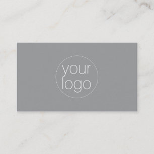 Small Business Logo Thank You QR Card Gray