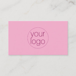 Small Business Logo Thank You QR Card Pink