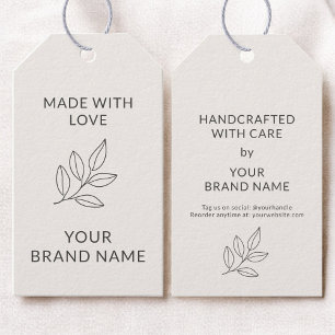 Small Business Minimalist Botanical Branding Hang  Gift Tags