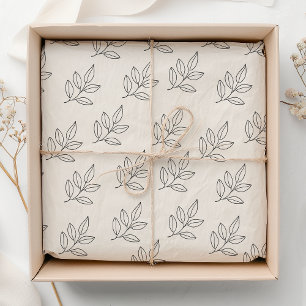 Small Business Minimalist Botanical Cream  Tissue Paper