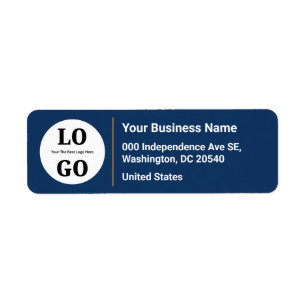 Small Business Modern Bold Colour Custom Logo Return Address Label