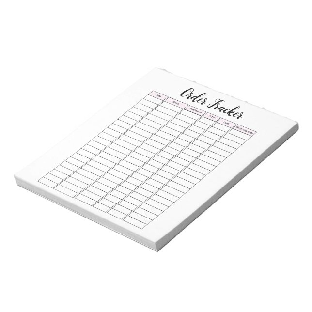 Small Business Order Tracker Notepad (Rotated)