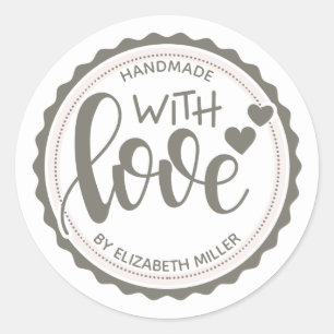 Small Business Personalised Handmade with Love  Classic Round Sticker
