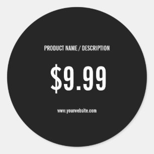 Small Business Price Sticker   Modern Black