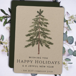 Small Business Professional Custom Kraft Christmas Holiday Card
