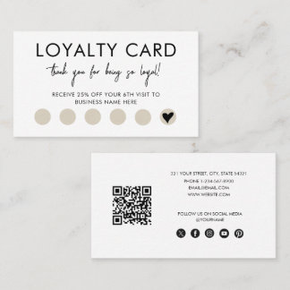 Small Business QR Code Loyalty Reward Discount Card