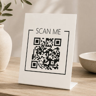 Small Business QR Code Scan Me Business Pedestal Sign