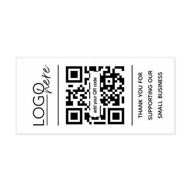 Small Business QR Code Thank You Rubber Stamp (Imprint)