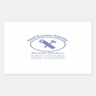 Small Business Saturday - Hardware blue Rectangular Sticker