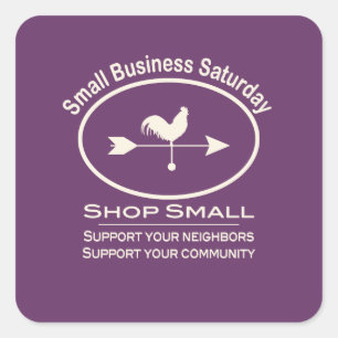 Small Business Saturday Ivory Weathervane Square Sticker