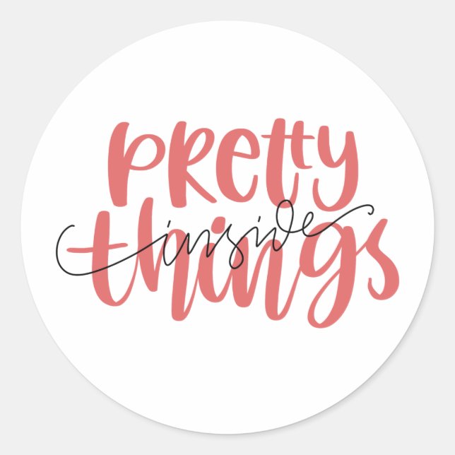 Small Business Shipping Pretty Things Inside  Classic Round Sticker (Front)