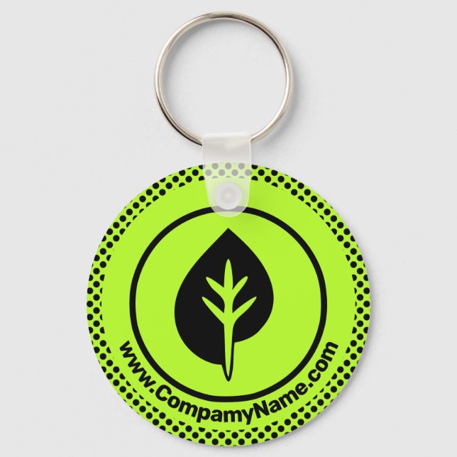 Small Business Swag Custom Logo & Text Key Ring (Front)