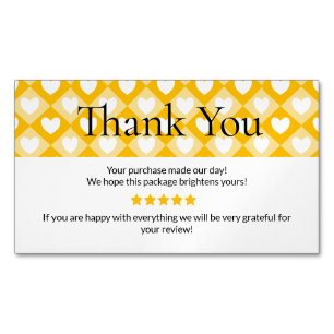 Small Business Thank You Card   Handmade Style Yel