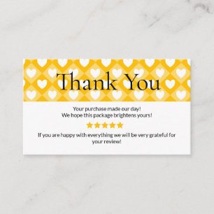 Small Business Thank You Card   Handmade Style Yel