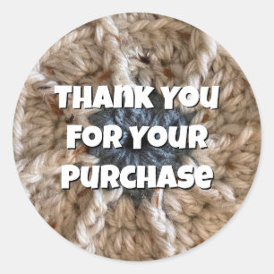Small Business Thank You Crochet Background Craft  Classic Round Sticker