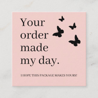 Small Business Thank You Customer Appreciation Square Business Card