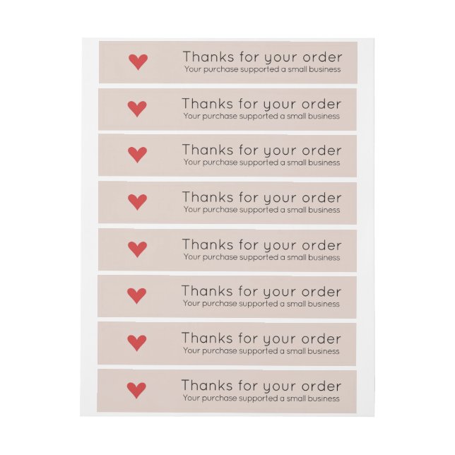 Small Business Thank You Shipping Package Wraparound Address Label (Sheet)