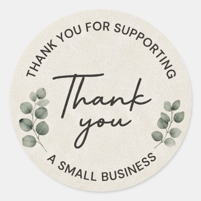 Small Business Thank You Sticker (Front)
