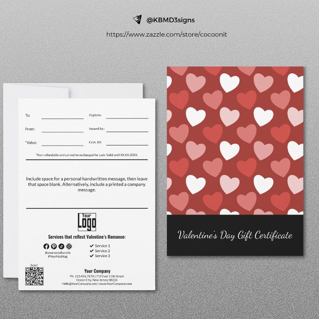 Small Business Valentine's Day Gift Certificate (Creator Uploaded)
