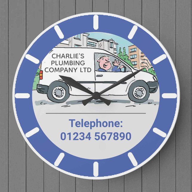 Small Business with Name on Company Van Large Clock (Creator Uploaded)