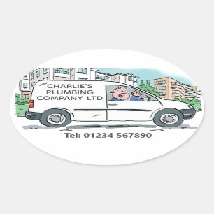 Small Business with Name on Company Van Oval Sticker