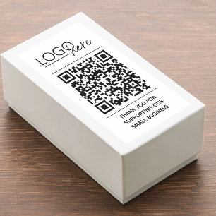 Small Business Your Logo QR Code Thank You Rectangular Sticker