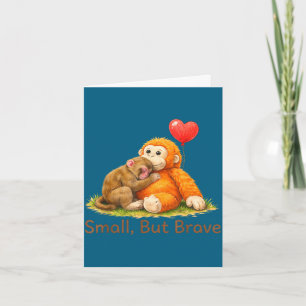 Small but brave cute punch monkey love design card
