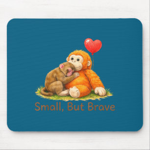 Small but brave cute punch monkey love design mouse pad