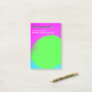 small but lighting neon green post-it notes