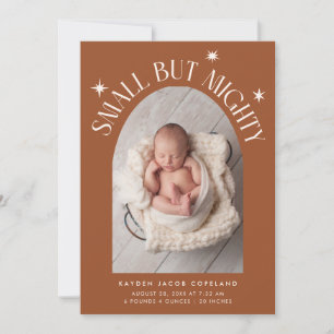 Small But Mighty Stars Terracotta Photo Birth Announcement