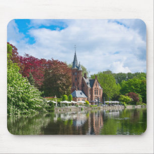 Small castle near lake in Bruges, Belgium Mouse Pad
