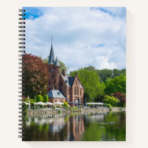 Small castle near lake in Bruges, Belgium Notebook